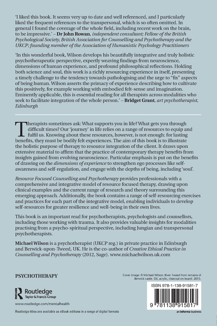 Rückseitencover Resource Focused Counselling and Psychotherapy