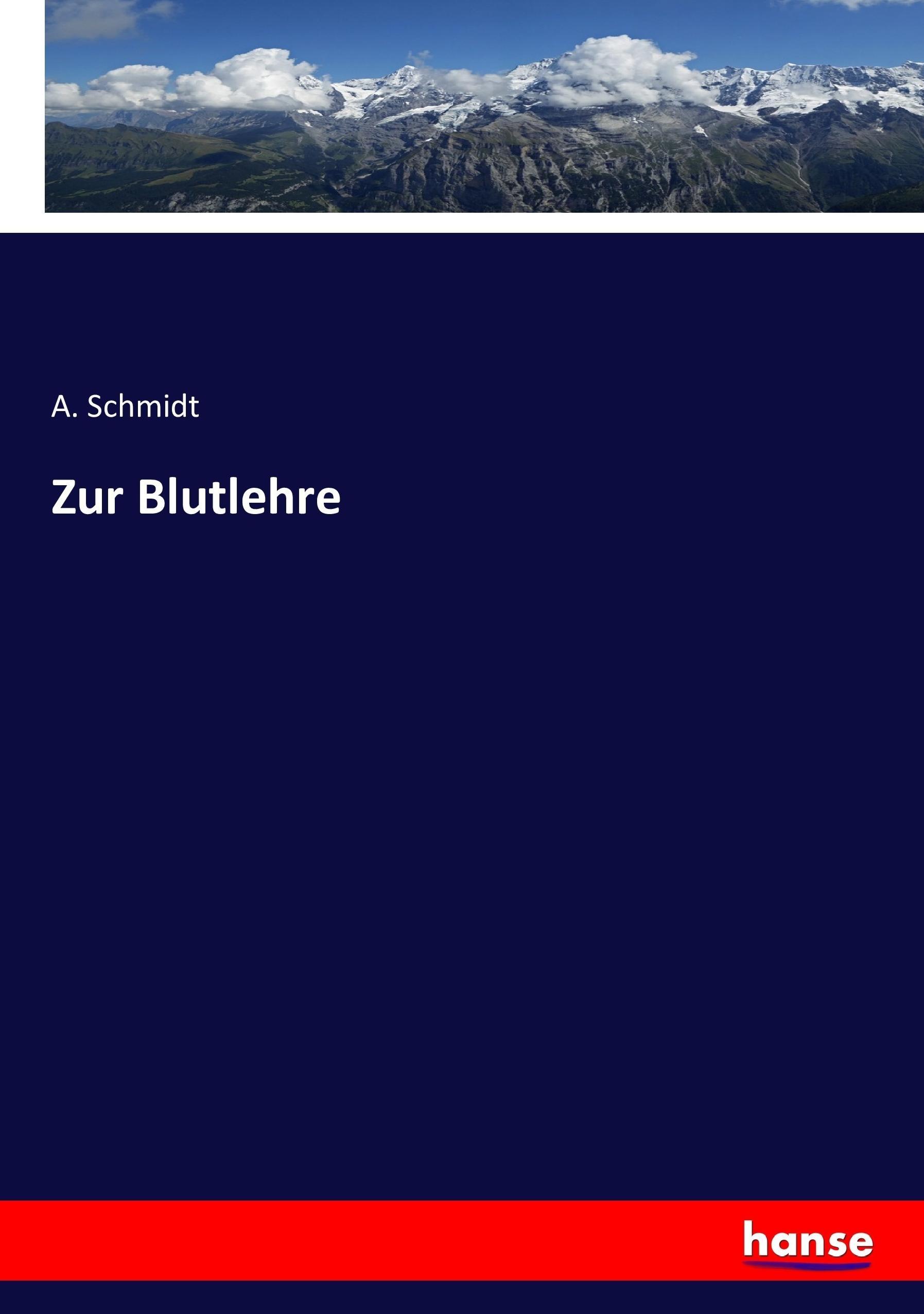 Vorderes Coverbild Zur Blutlehre