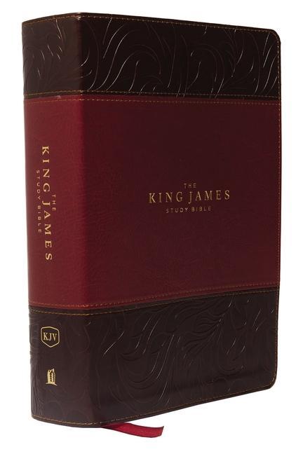 Vorderes Coverbild KJV, The King James Study Bible, Leathersoft, Burgundy, Red Letter, Full-Color Edition