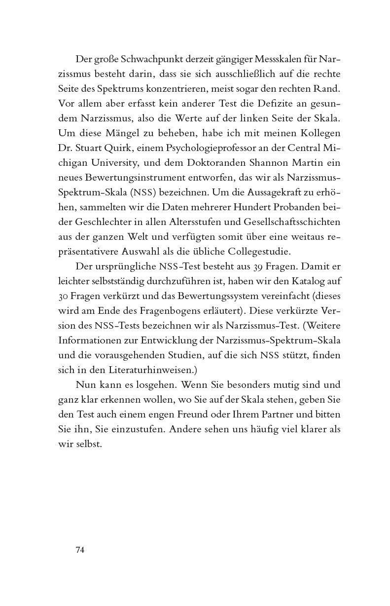 Beispielinhalt (Bild) Der Narzissten-Test