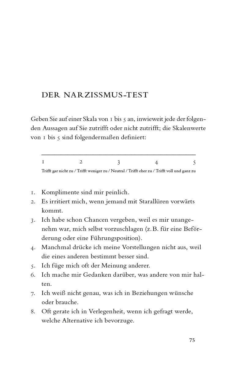 Beispielinhalt (Bild) Der Narzissten-Test