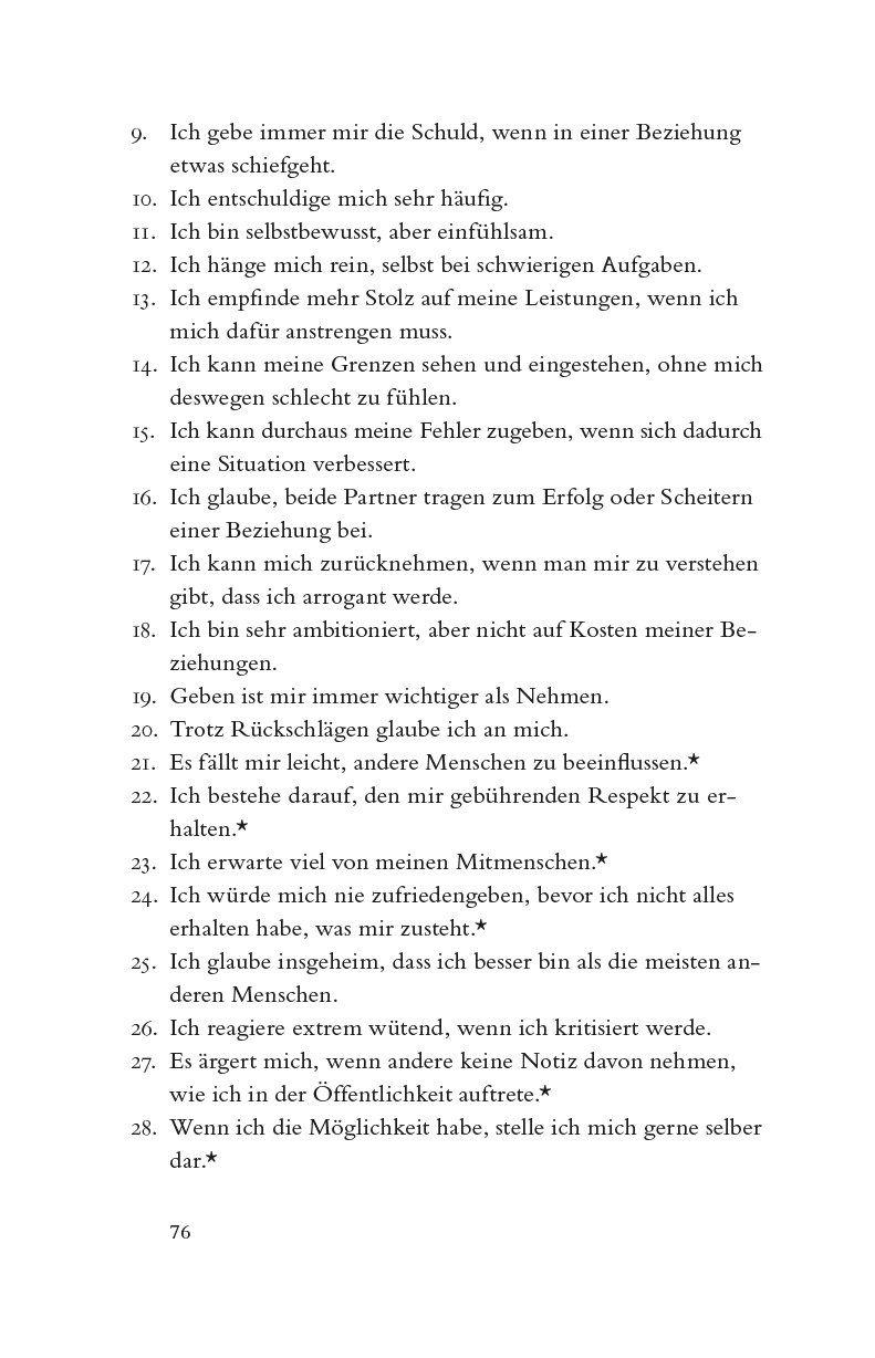 Beispielinhalt (Bild) Der Narzissten-Test