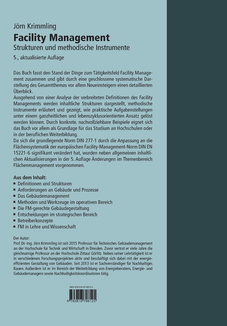 Rückseitencover Facility Management.