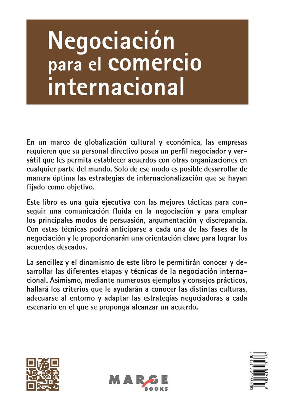 Rückseitencover Negociación para el comercio internacional