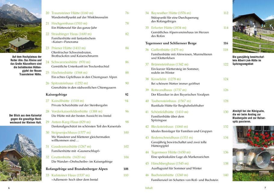 Beispielinhalt (Bild) Das große Hüttenwanderbuch