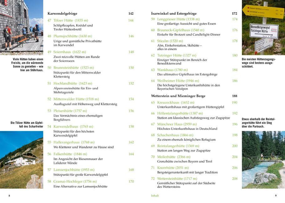 Beispielinhalt (Bild) Das große Hüttenwanderbuch