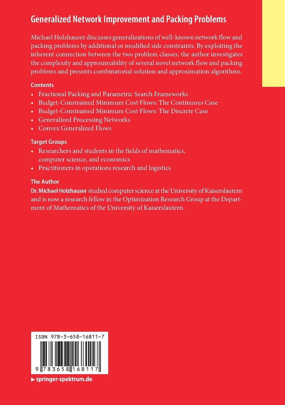 Rückseitencover Generalized Network Improvement and Packing Problems