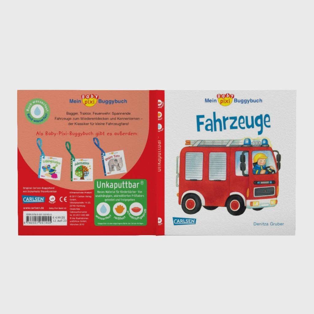 Beispielinhalt (Bild) Baby Pixi 43: Mein Baby-Pixi Buggybuch: Fahrzeuge