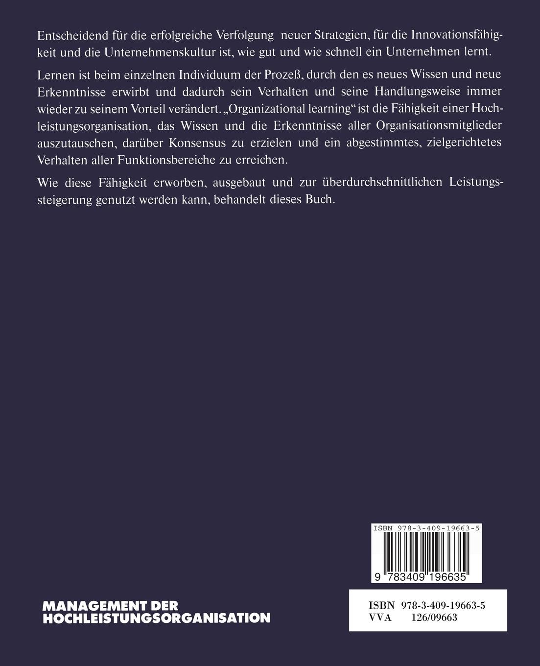 Rückseitencover Management der Hochleistungsorganisation