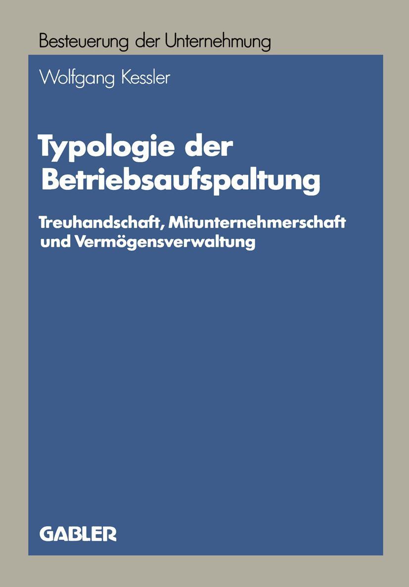 Vorderes Coverbild Typologie der Betriebsaufspaltung
