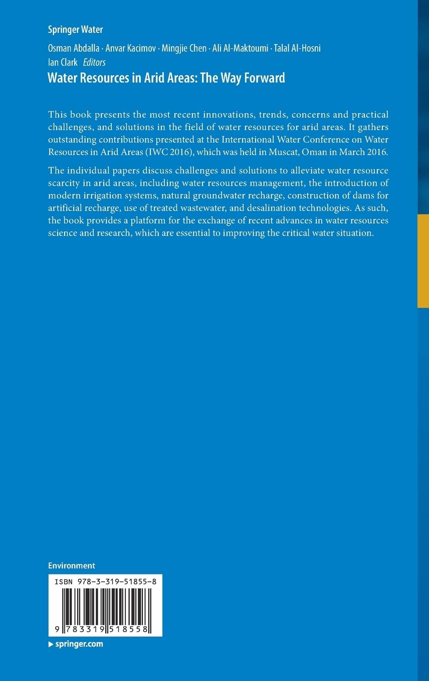 Rückseitencover Water Resources in Arid Areas: The Way Forward