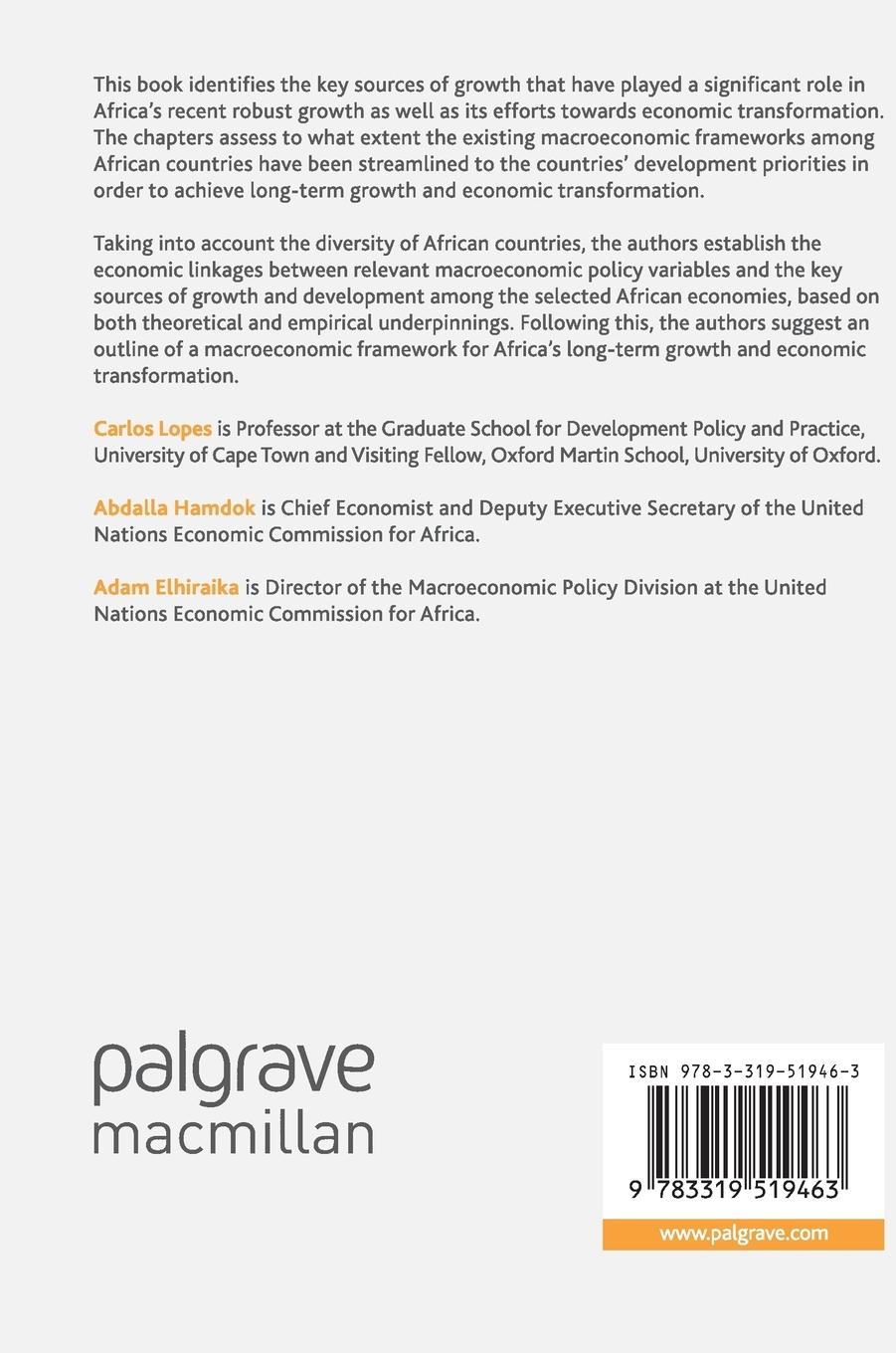 Rückseitencover Macroeconomic Policy Framework for Africa's Structural Transformation