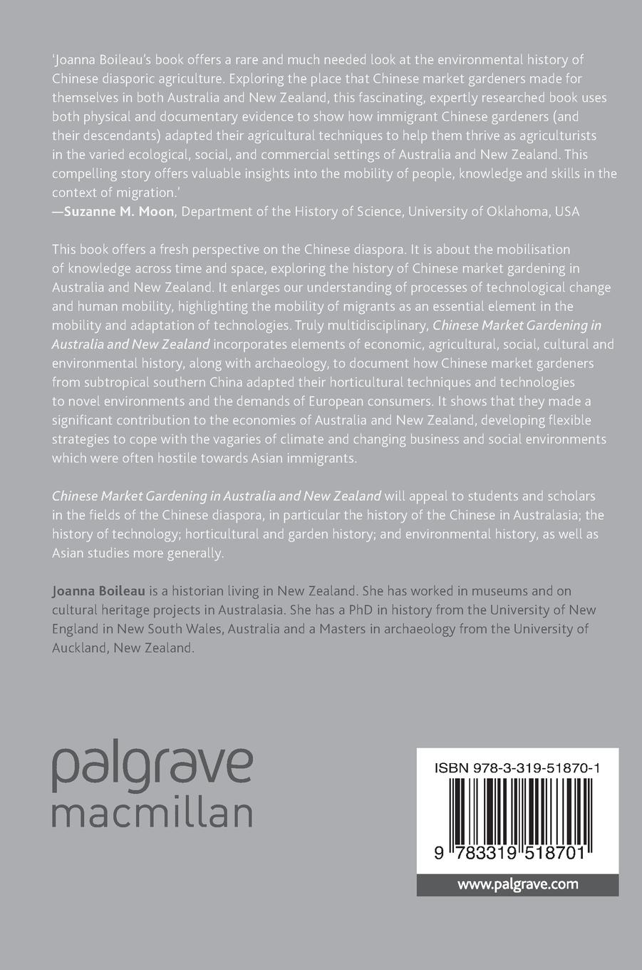 Rückseitencover Chinese Market Gardening in Australia and New Zealand