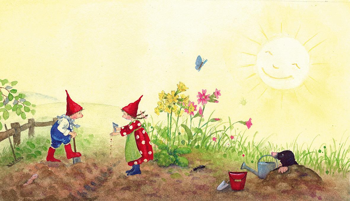 Beispielinhalt (Bild) Pippa und Pelle im Garten