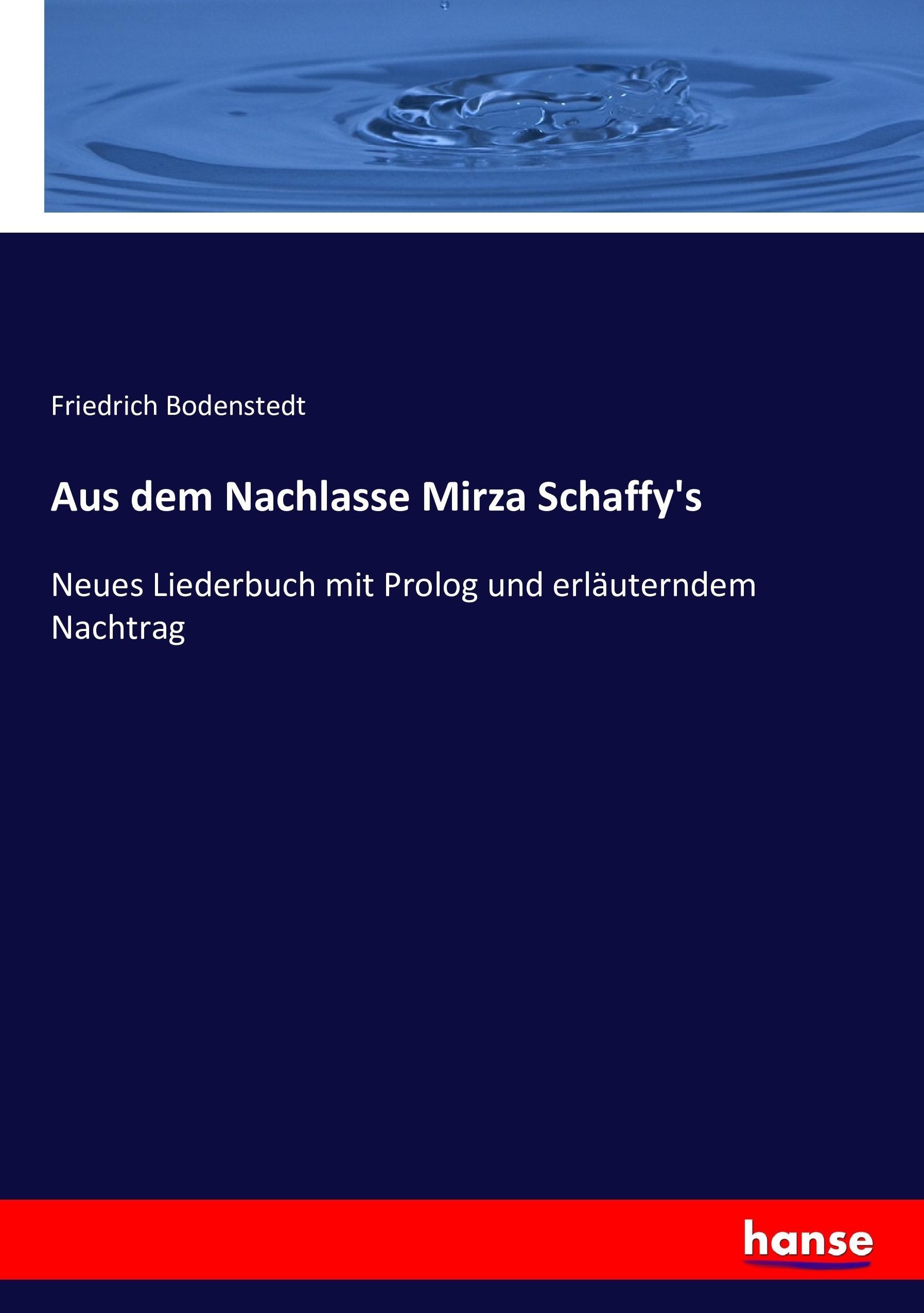 Vorderes Coverbild Aus dem Nachlasse Mirza Schaffy's