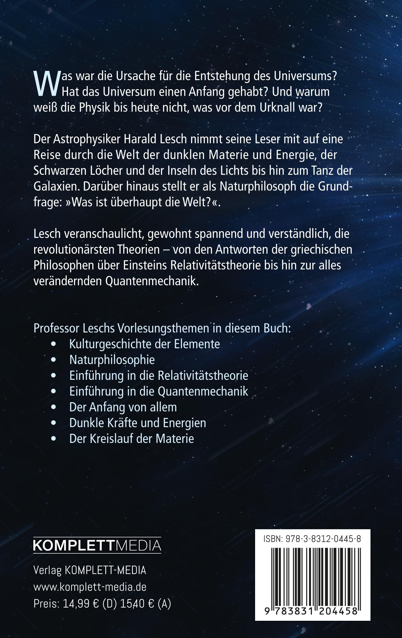 Rückseitencover Universum für Neugierige