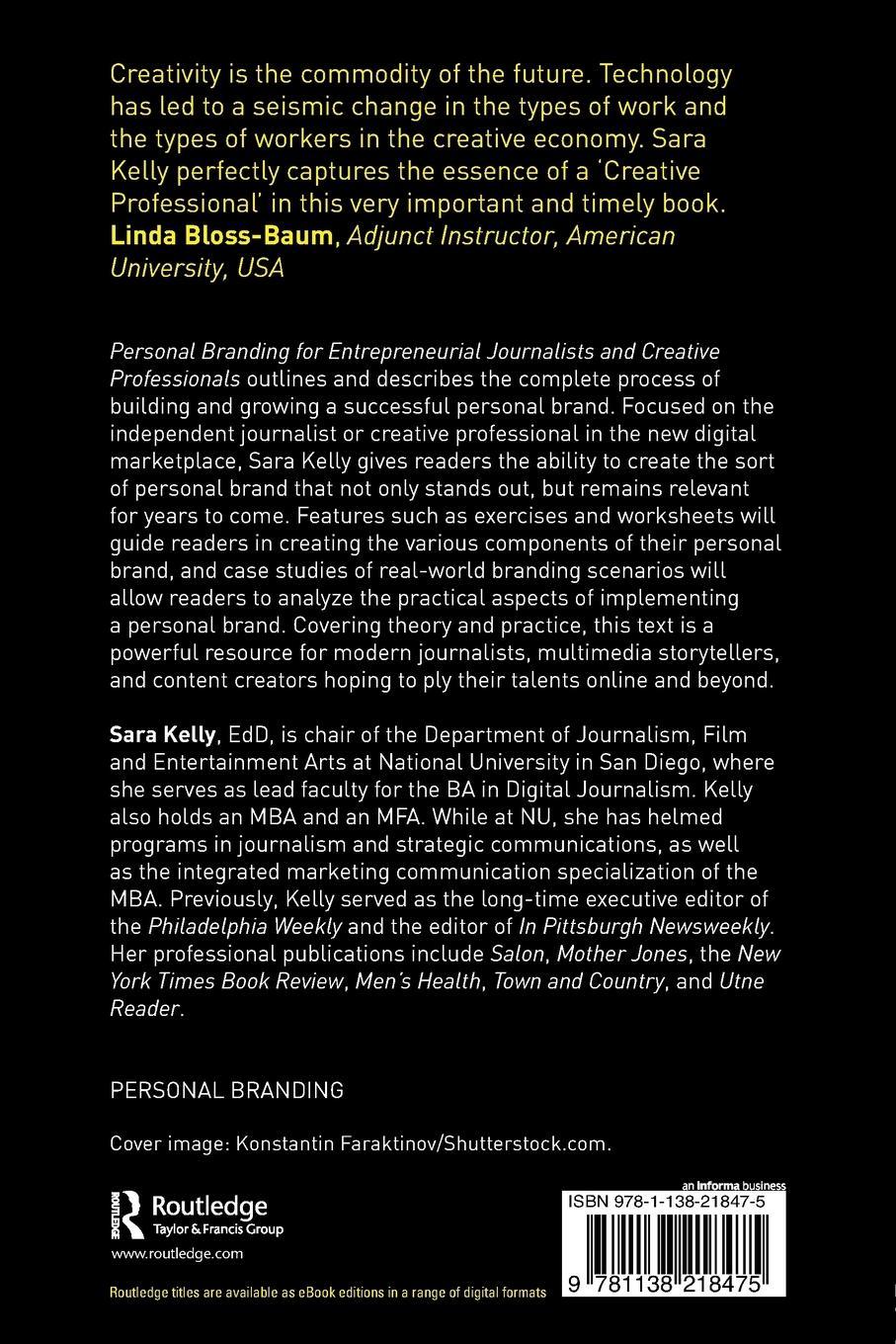 Rückseitencover Personal Branding for Entrepreneurial Journalists and Creative Professionals