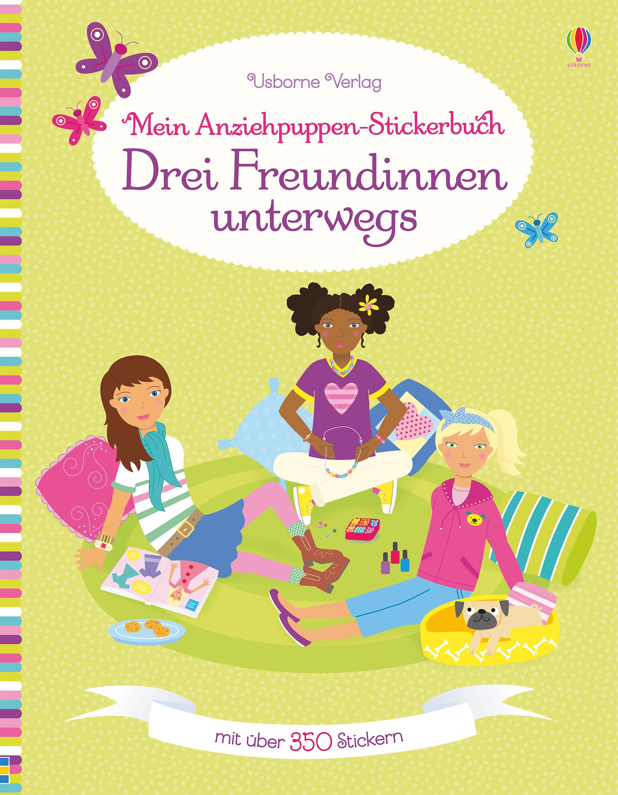 Vorderes Coverbild Mein Anziehpuppen-Stickerbuch: Drei Freundinnen unterwegs
