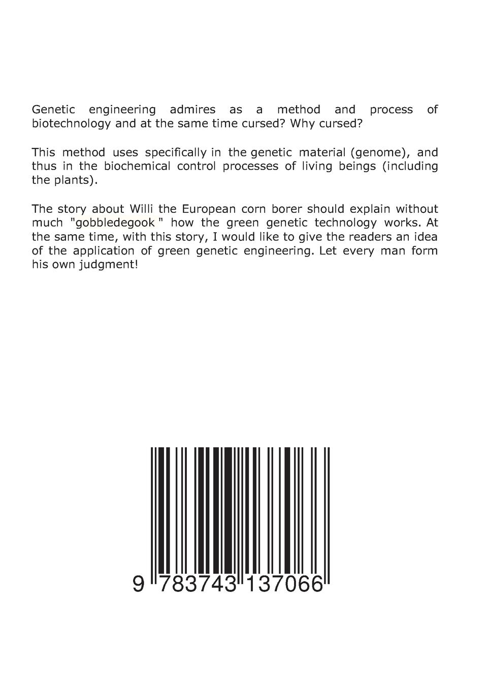 Rückseitencover The story from the European corn borer Willi and his fear before transgenic Maize