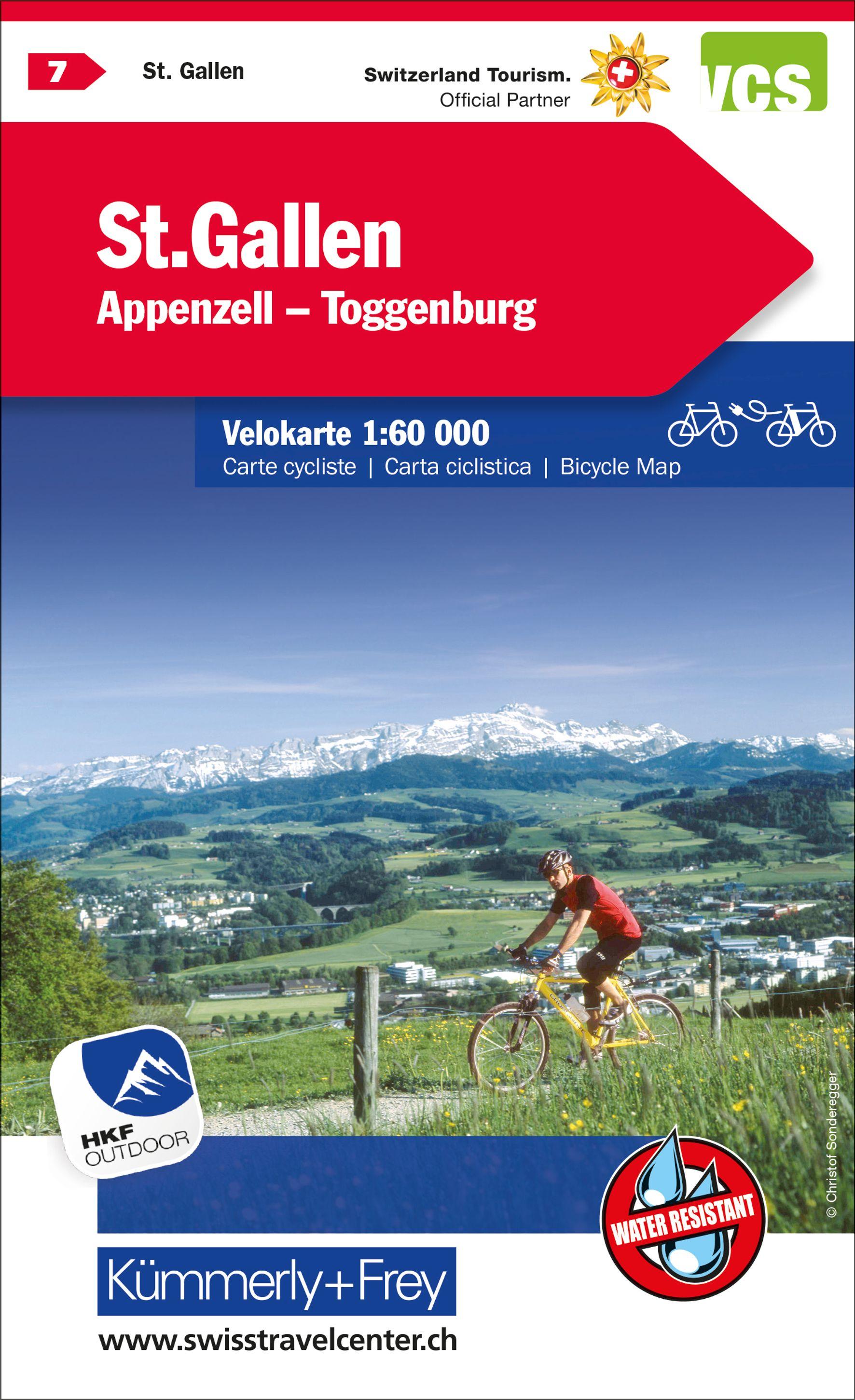 Vorderes Coverbild Radwanderkarte St. Gallen - Appenzell - Toggenburg mit Ortsindex (7)