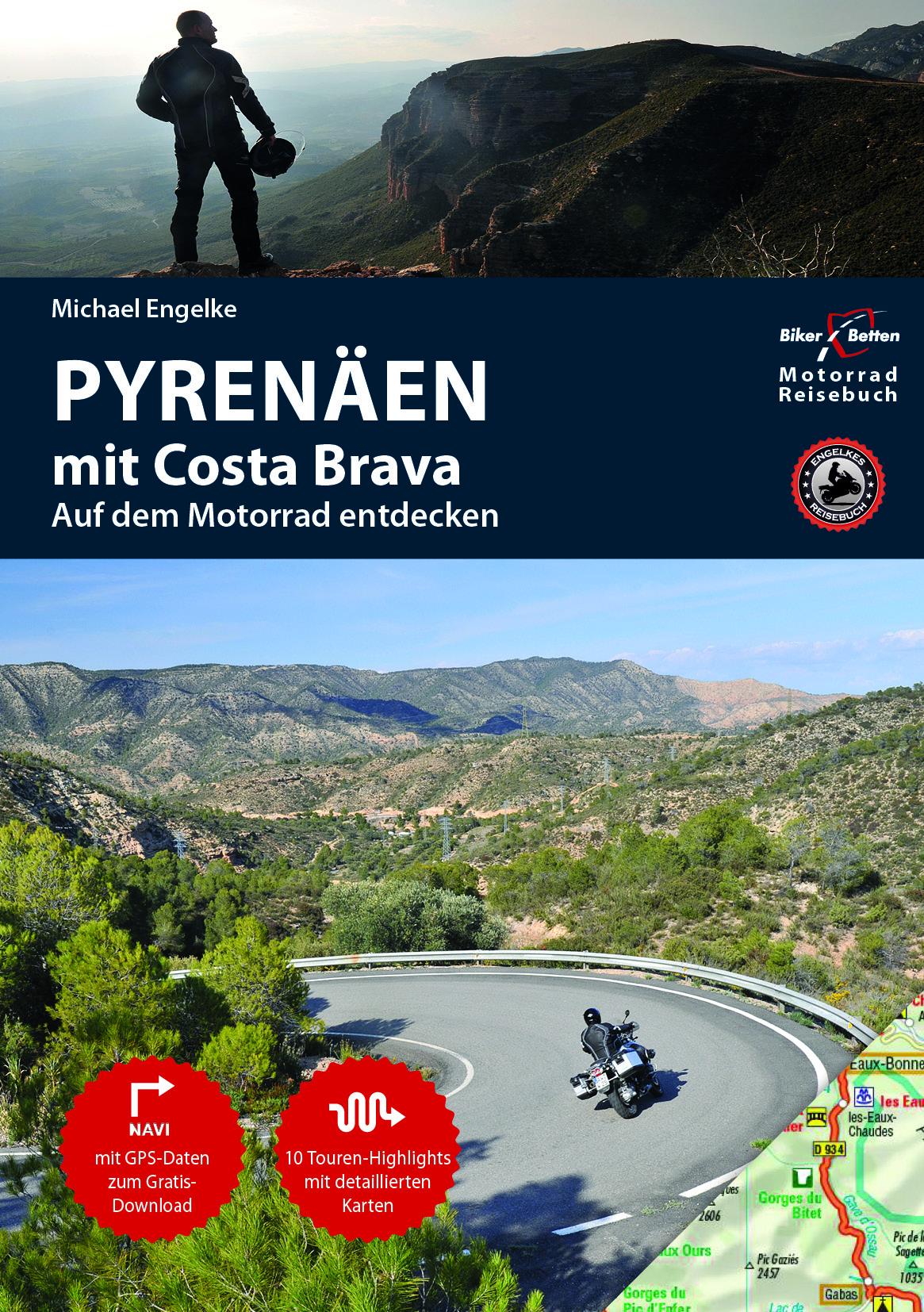 Vorderes Coverbild Motorradreiseführer Pyrenäen mit Costa Brava