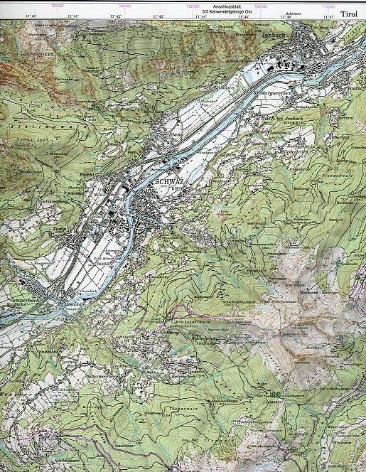 Beispielinhalt (Bild) DAV Alpenvereinskarte 33 Tuxer Alpen 1 : 50 000 Skirouten