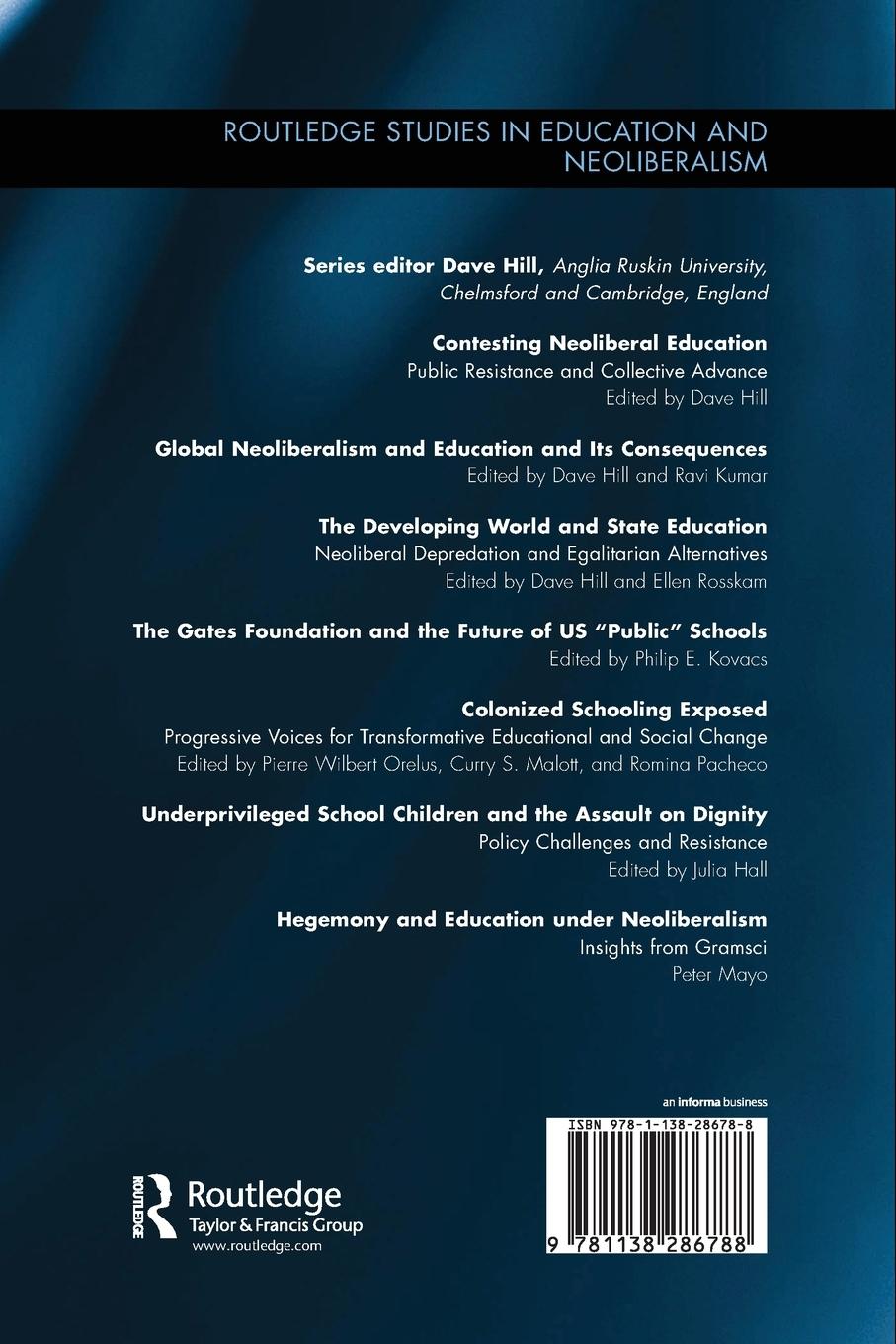 Rückseitencover Hegemony and Education Under Neoliberalism