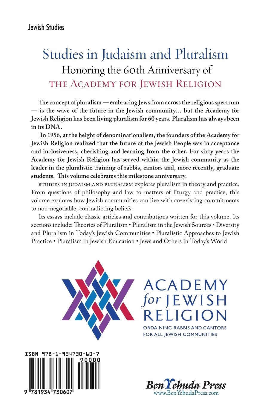 Rückseitencover Studies in Judaism and Pluralism