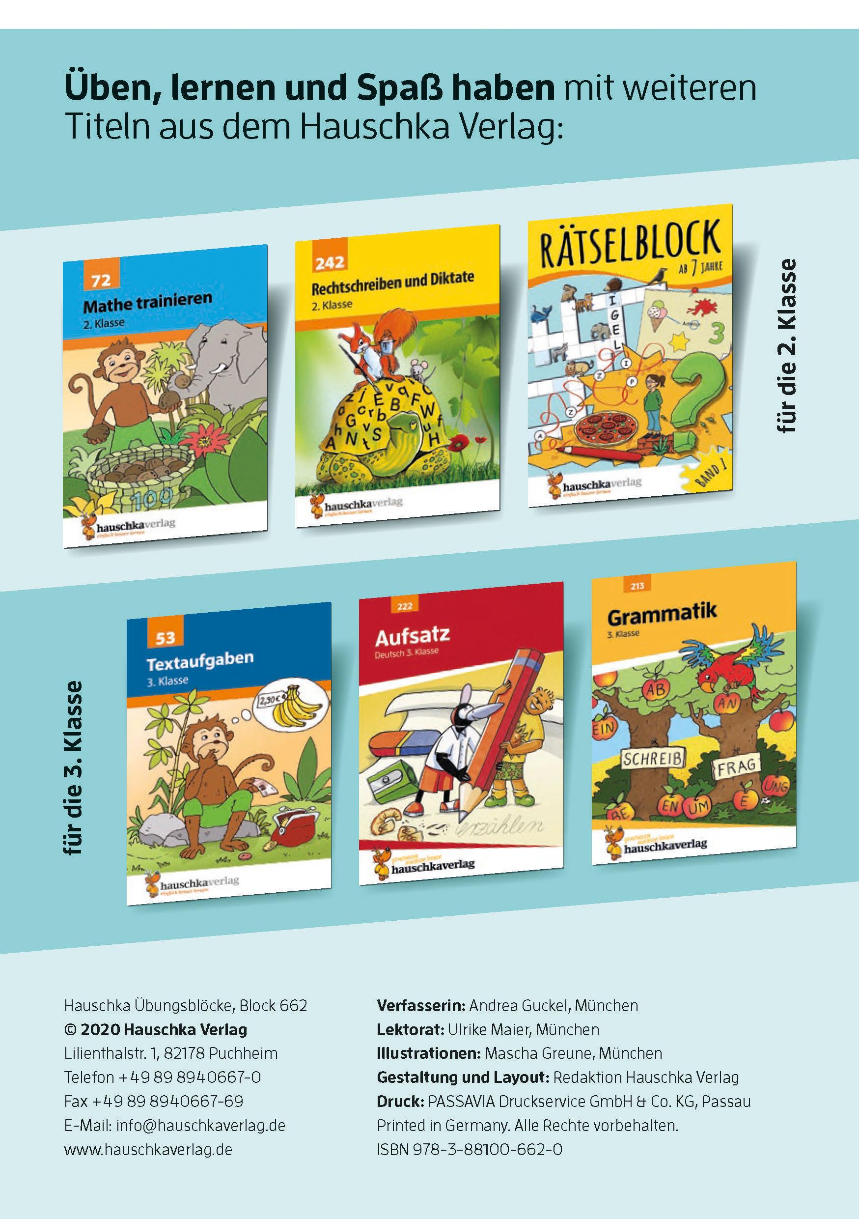 Beispielinhalt (Bild) Quer durch die 2. Klasse, Mathe und Deutsch - Übungsblock