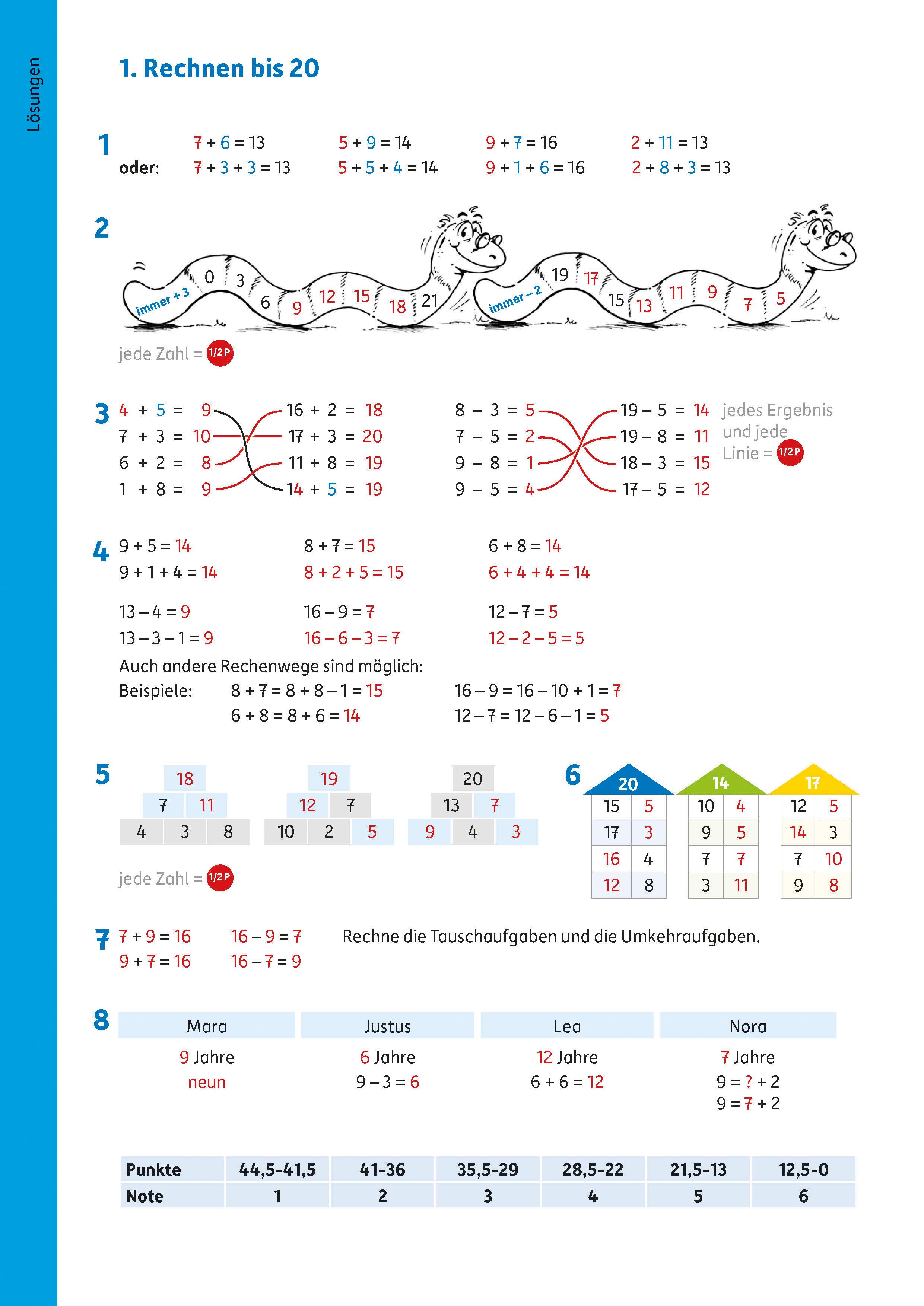 Beispielinhalt (Bild) Tests in Mathe - Lernzielkontrollen 2. Klasse