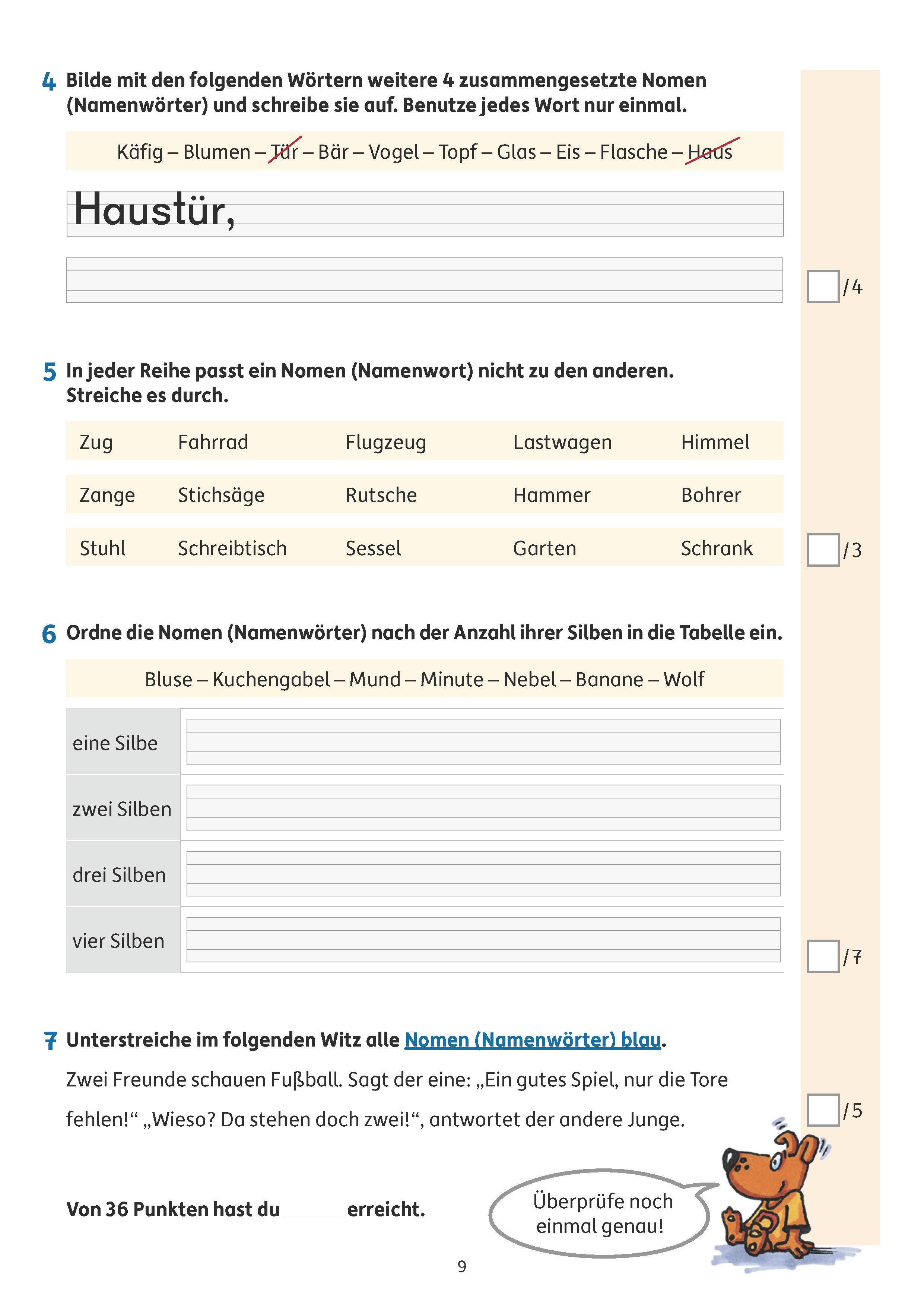 Beispielinhalt (Bild) Tests in Deutsch - Lernzielkontrollen 2. Klasse