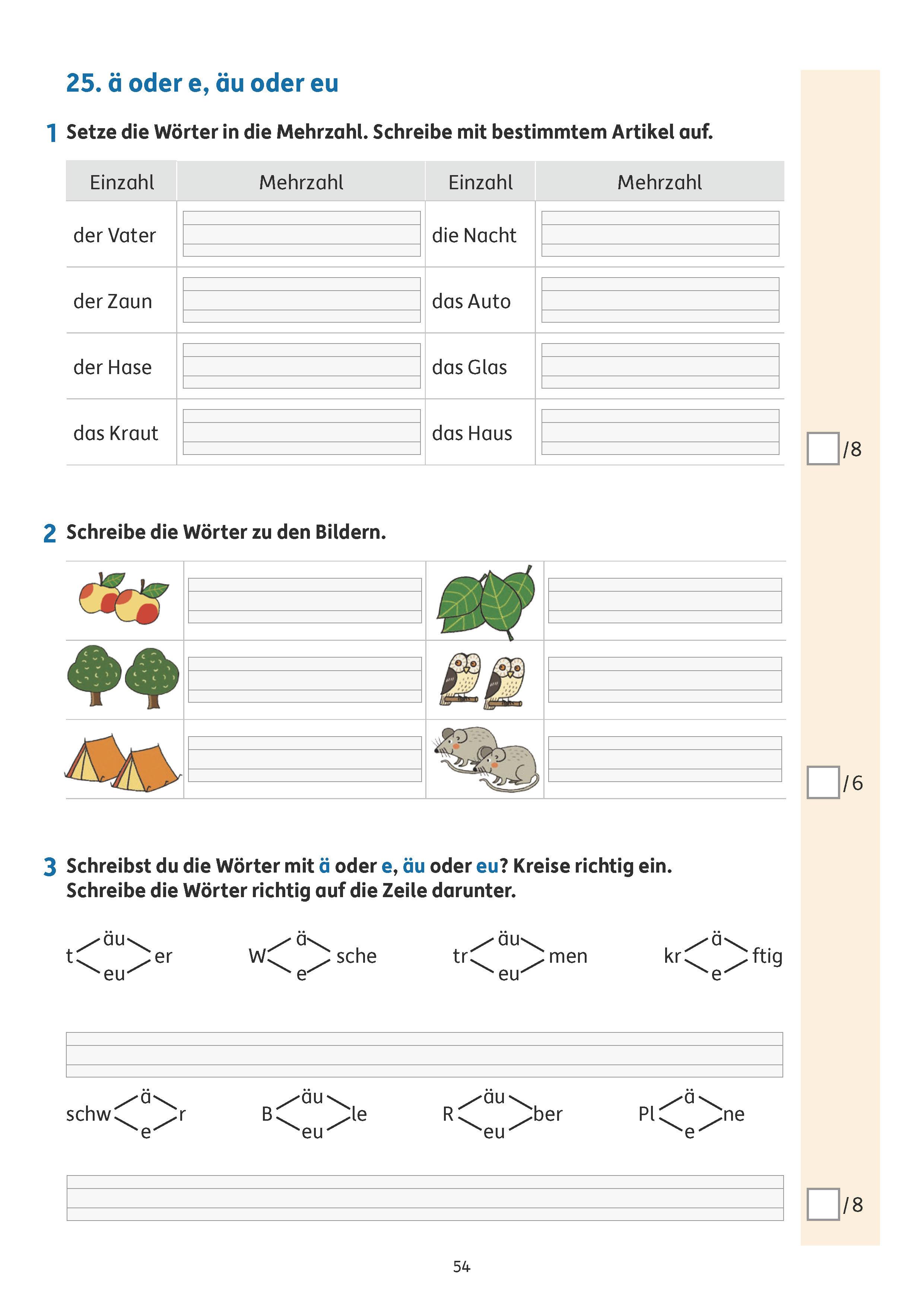 Beispielinhalt (Bild) Tests in Deutsch - Lernzielkontrollen 2. Klasse