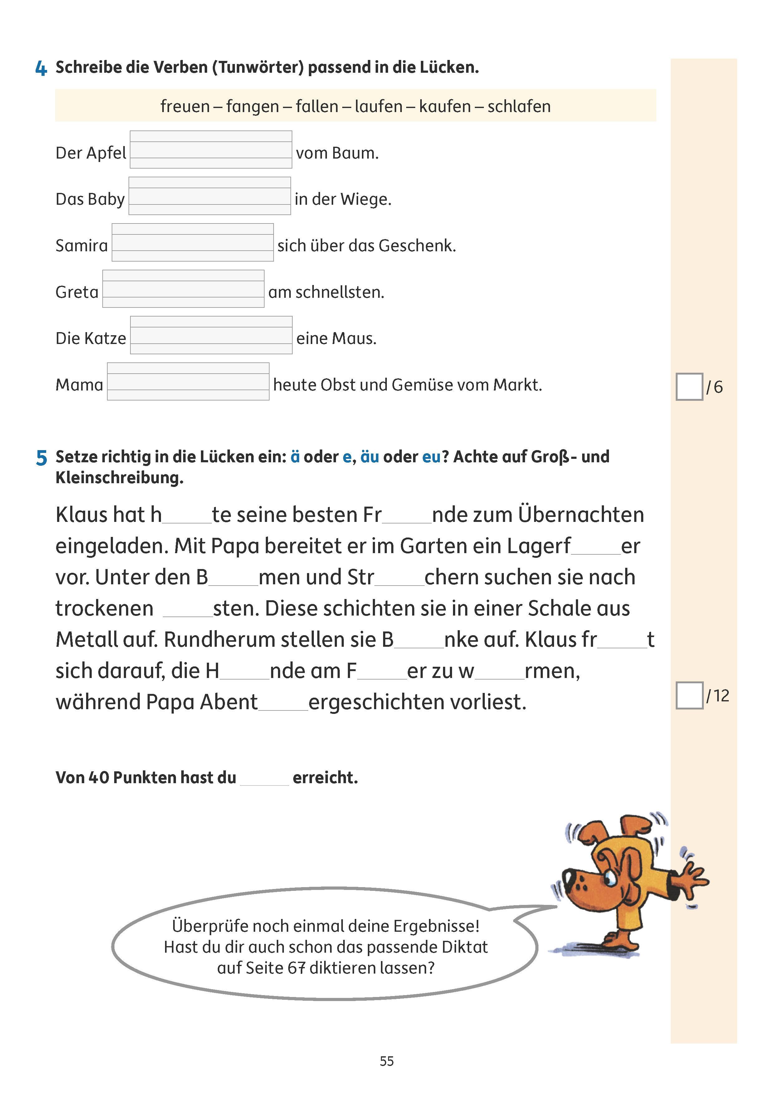 Beispielinhalt (Bild) Tests in Deutsch - Lernzielkontrollen 2. Klasse