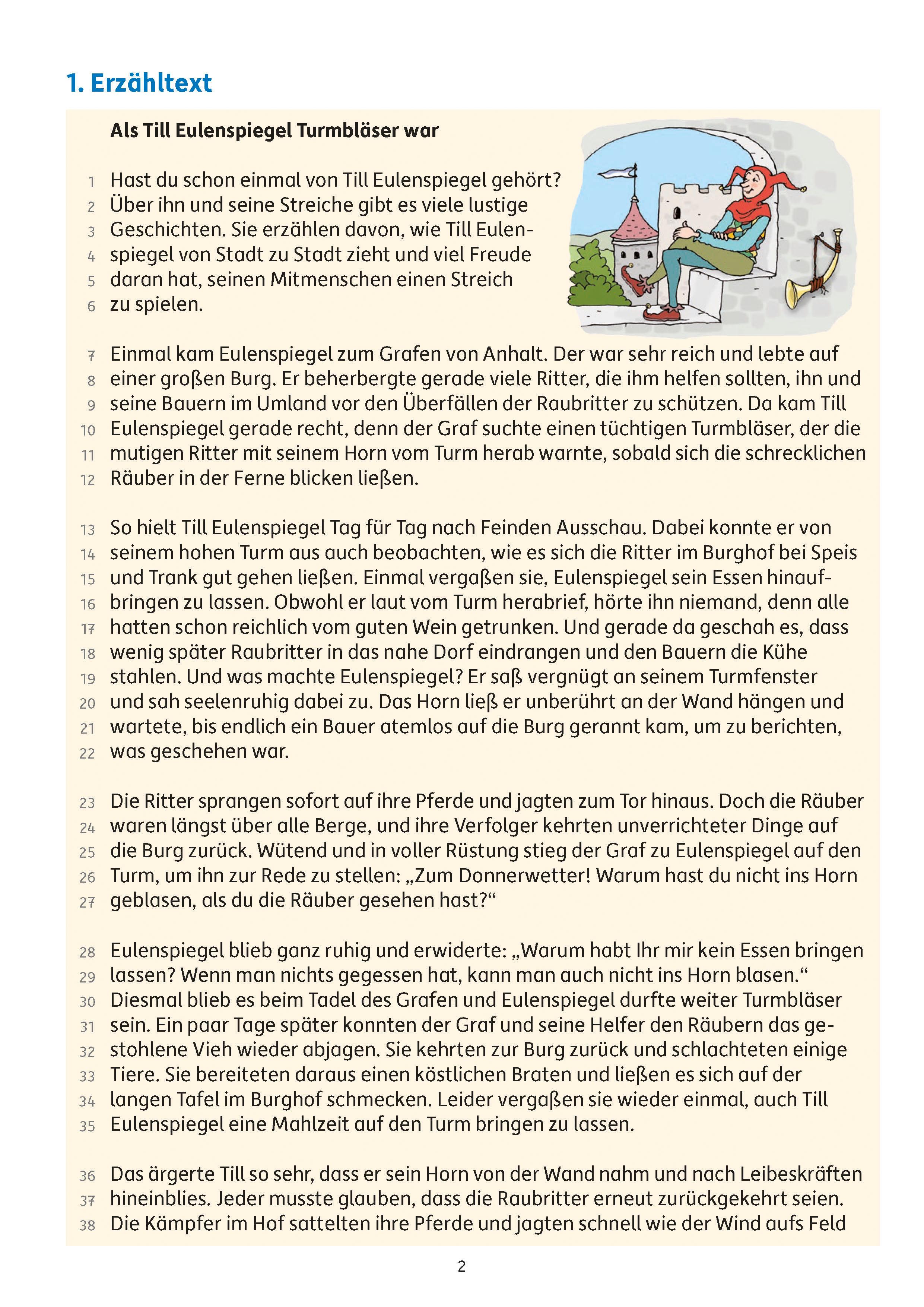 Beispielinhalt (Bild) Lesetests in Deutsch - Lernzielkontrollen 4. Klasse, A4-Heft