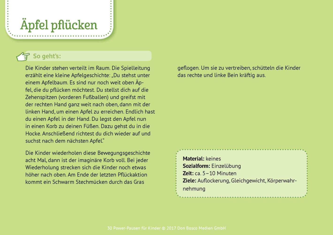Beispielinhalt (Bild) 30 Power-Pausen für Kinder