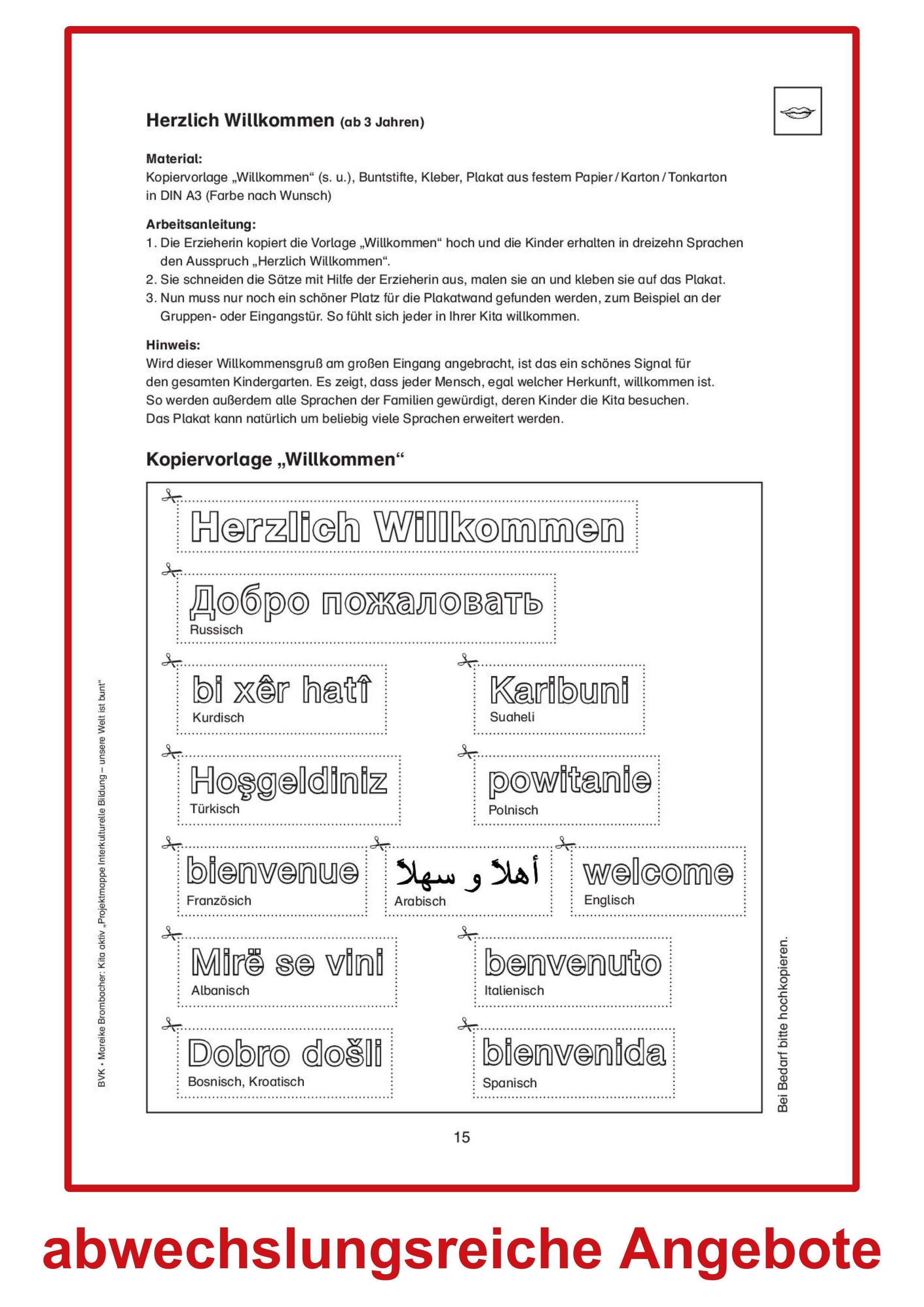 Beispielinhalt (Bild) Kita aktiv Projektmappe Interkulturelle Bildung - unsere Welt ist bunt