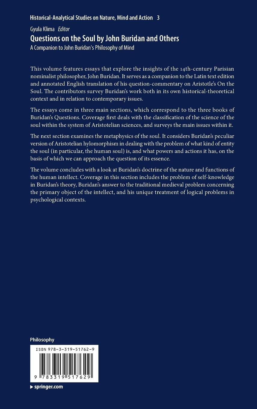 Rückseitencover Questions on the Soul by John Buridan and Others