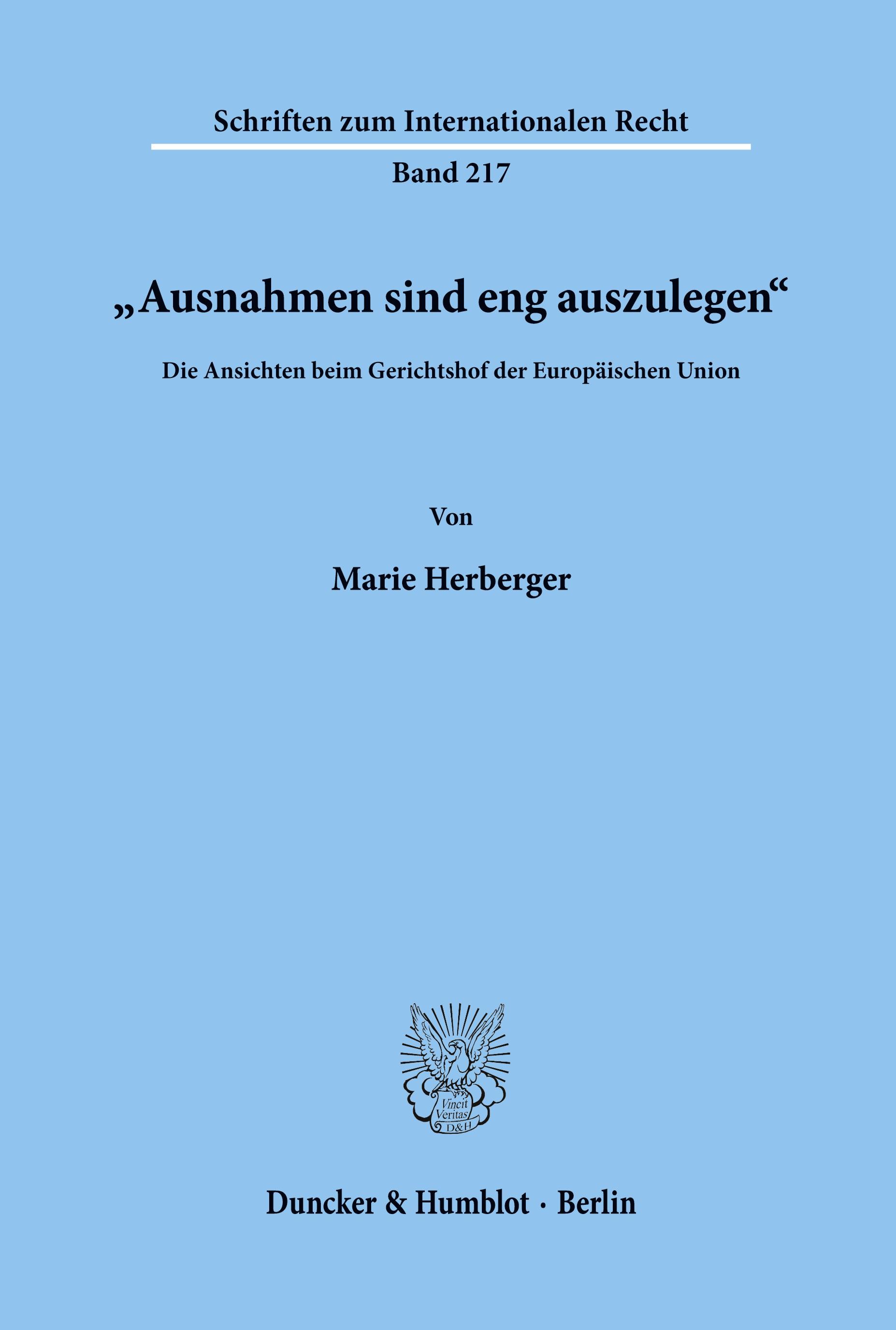 Vorderes Coverbild "Ausnahmen sind eng auszulegen'.