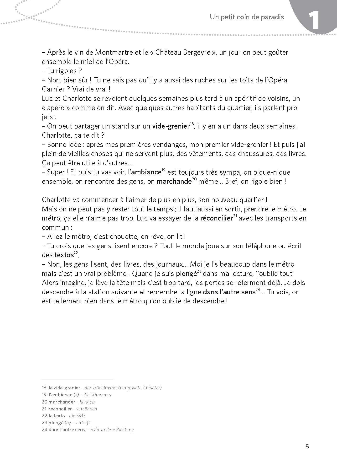 Beispielinhalt (Bild) PONS Hörbuch Madame Bonnet et son champ de lavande