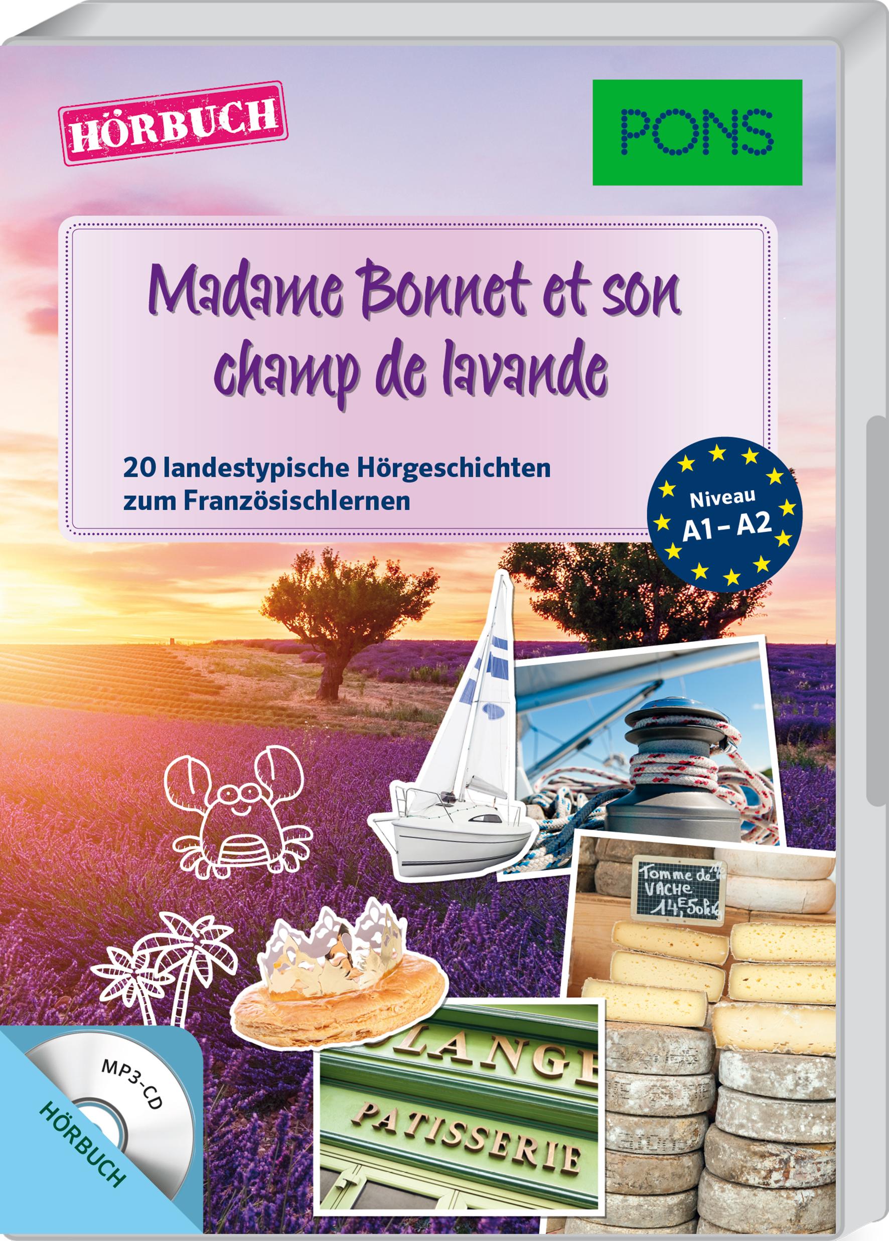 Vorderes Coverbild PONS Hörbuch Madame Bonnet et son champ de lavande