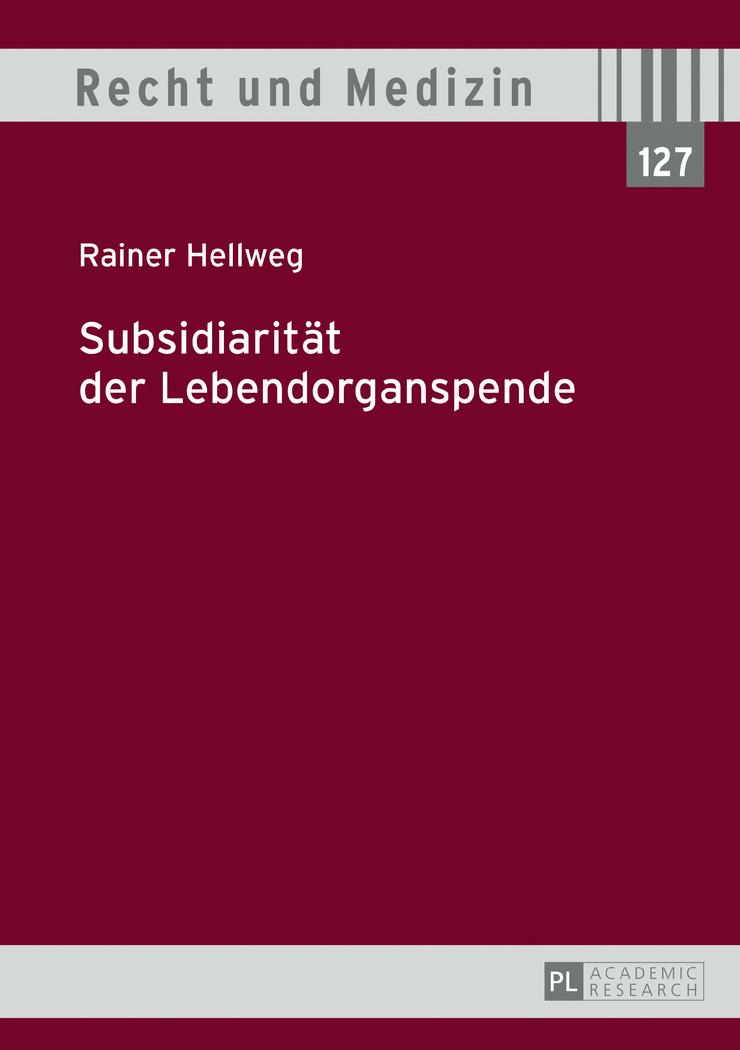 Vorderes Coverbild Subsidiarität der Lebendorganspende