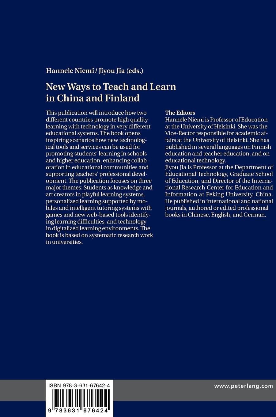 Rückseitencover New Ways to Teach and Learn in China and Finland