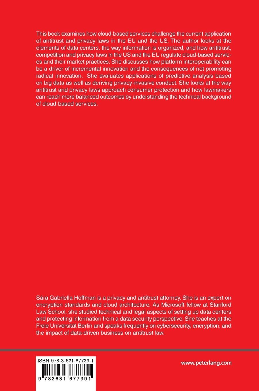 Rückseitencover Regulation of Cloud Services under US and EU Antitrust, Competition and Privacy Laws