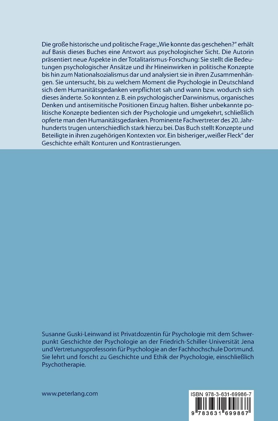 Rückseitencover Psychologie und Totalitarismus