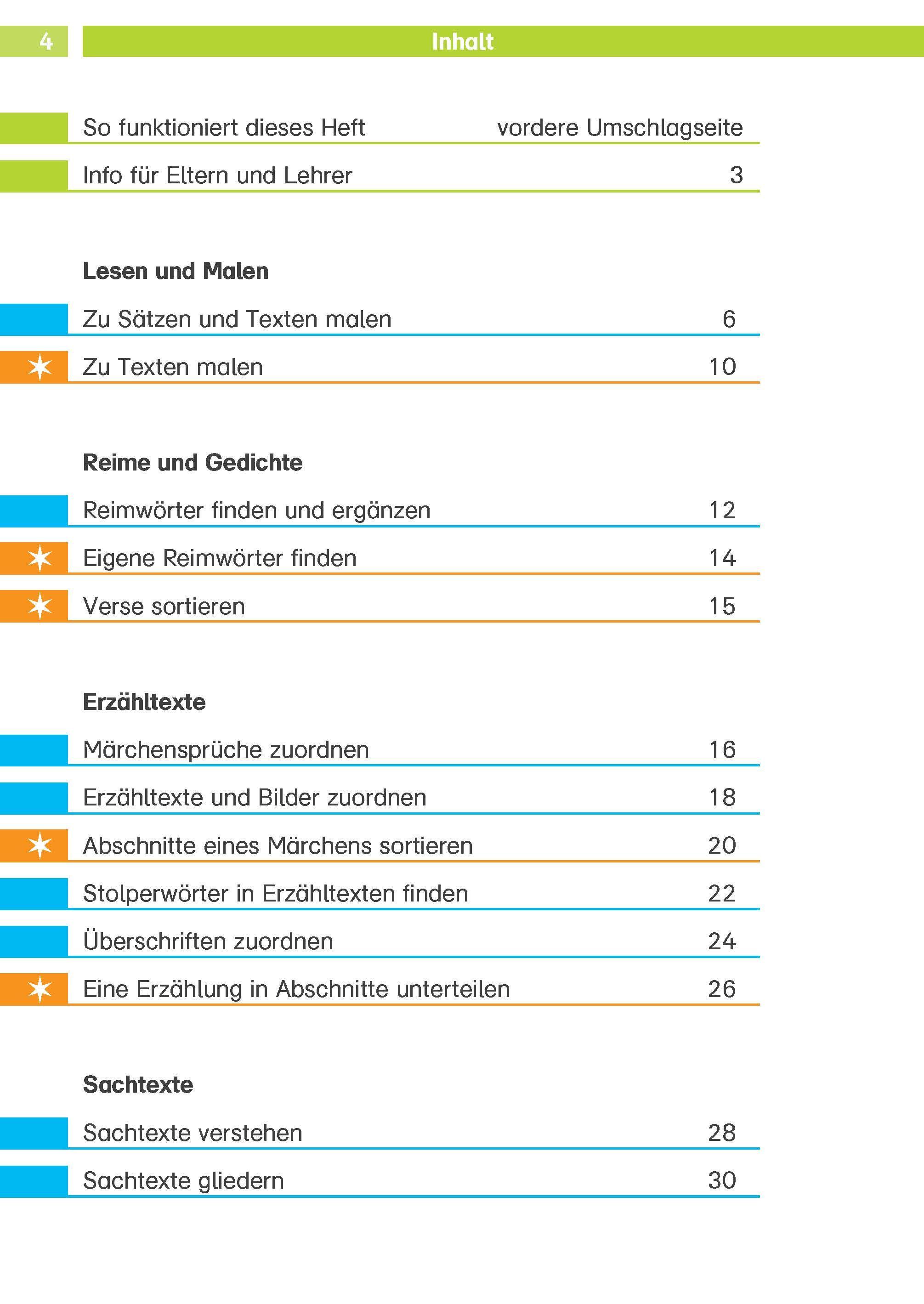 Beispielinhalt (Bild) Die Deutsch-Helden Texte flüssig lesen und verstehen 2. Klasse