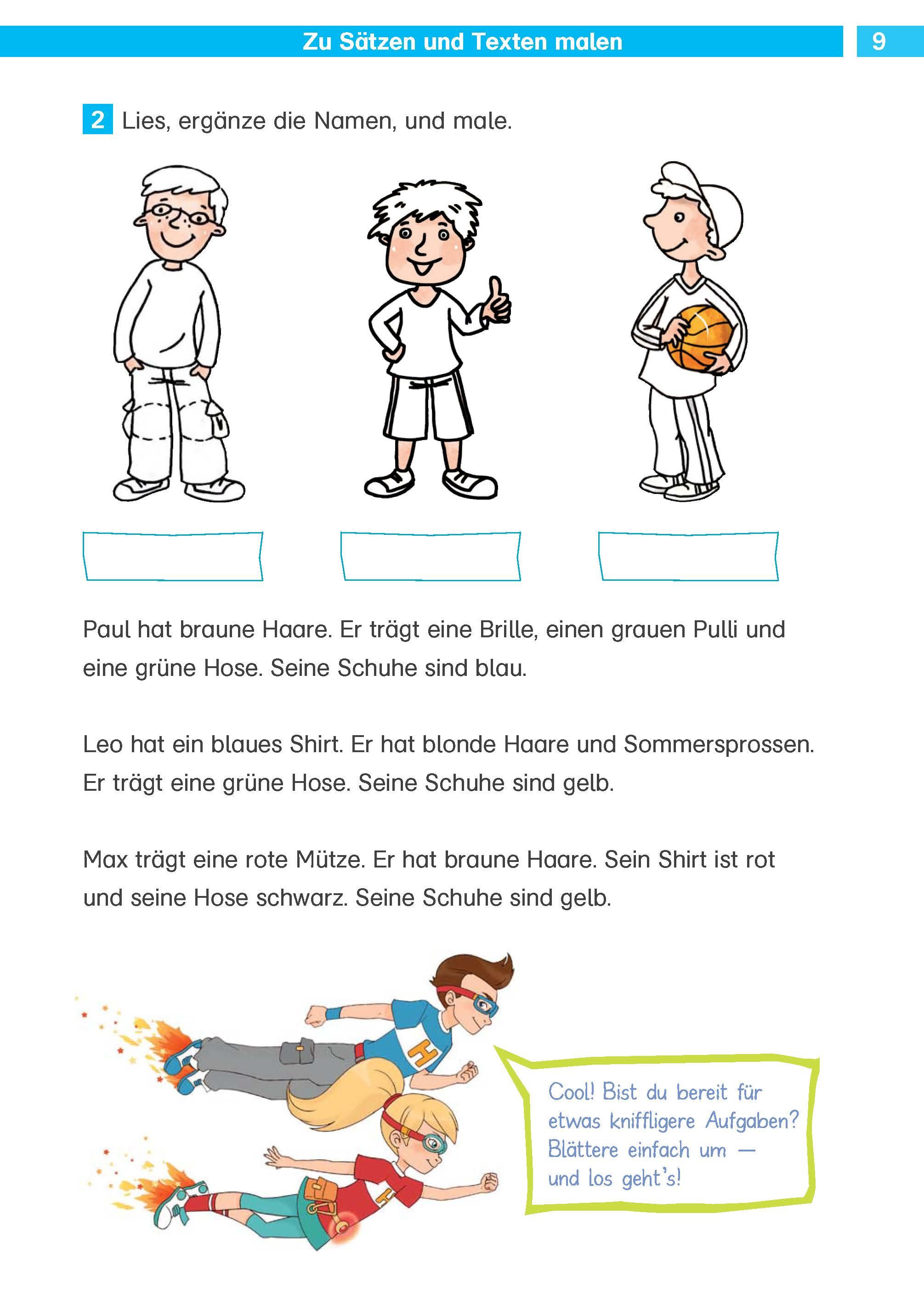 Beispielinhalt (Bild) Die Deutsch-Helden Texte flüssig lesen und verstehen 2. Klasse