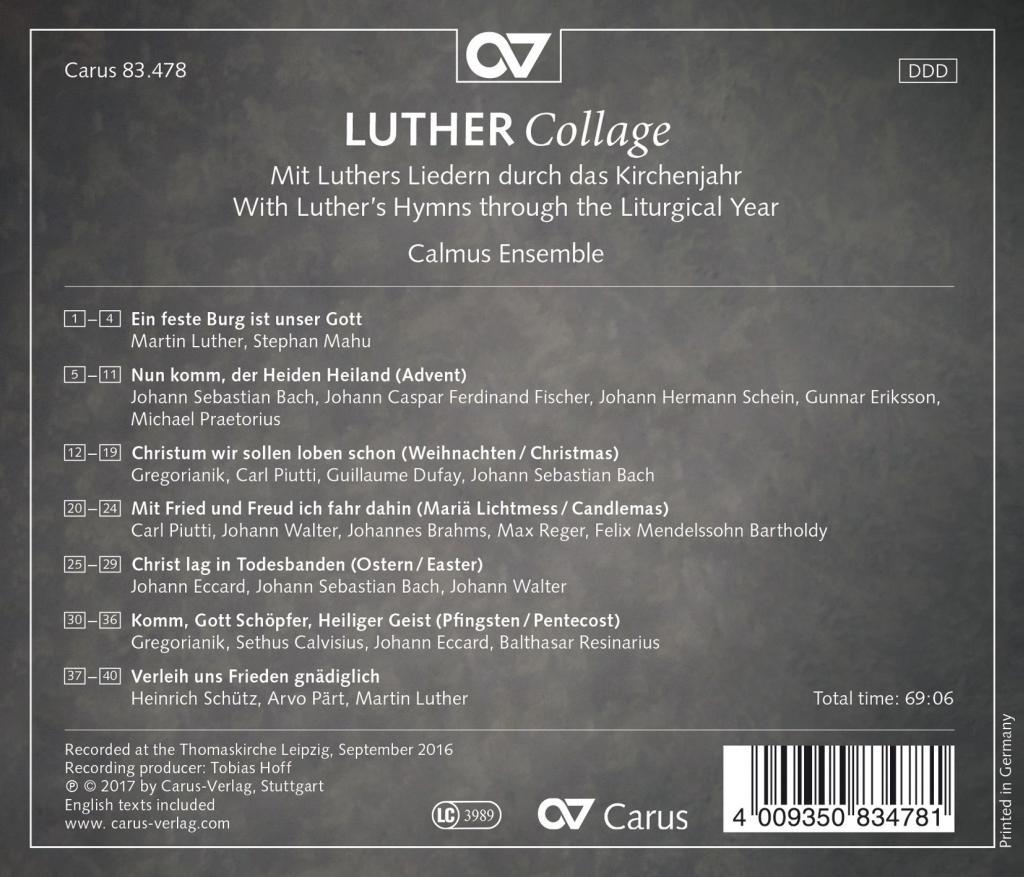 Beispielinhalt (Bild) Luther Collage-Luthers Lieder