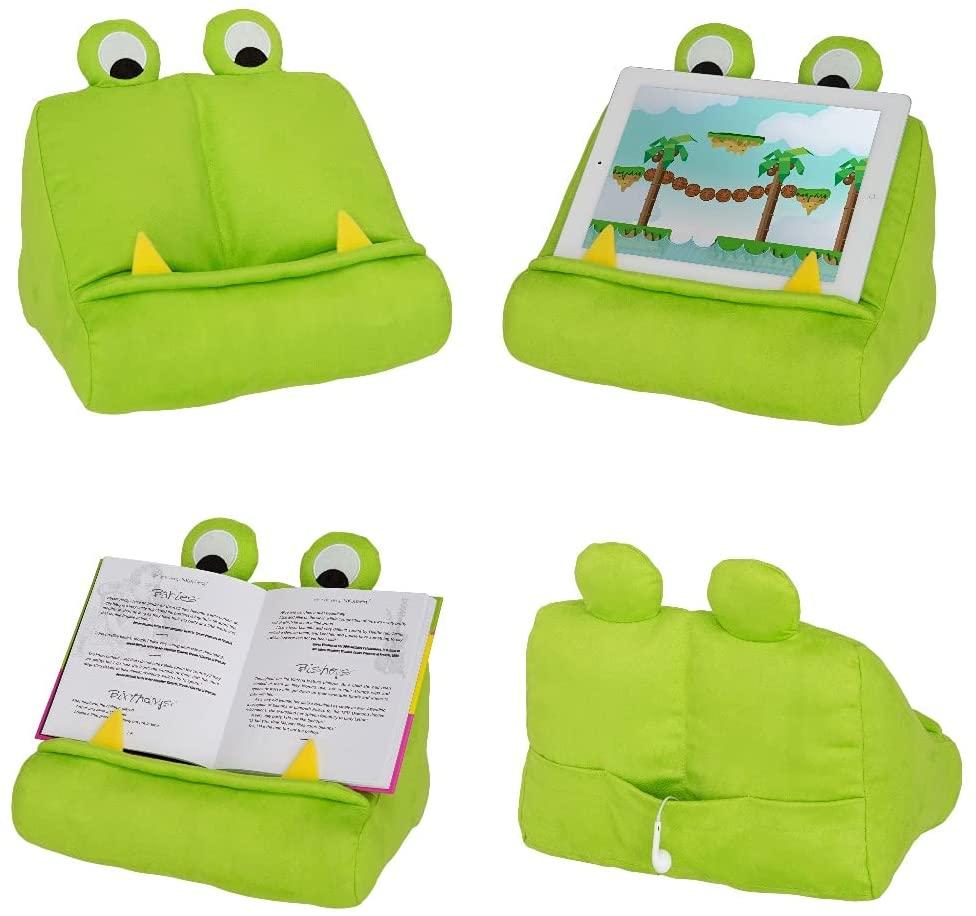 Rückseitencover Bookmonster Grün | Lesekissen für Bücher und Tablets | Buchständer | Tablethalter | Lesehillfe | Deutsche Ausgabe
