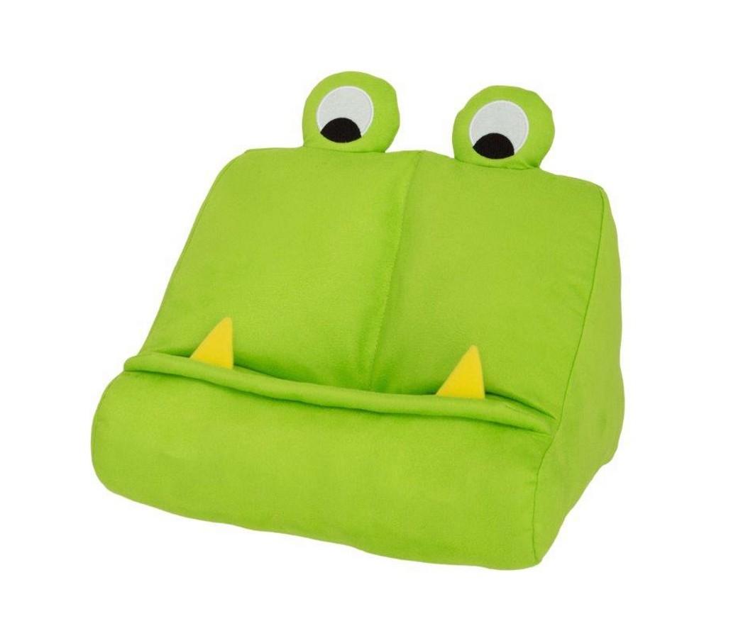 Vorderes Coverbild Bookmonster Grün | Lesekissen für Bücher und Tablets | Buchständer | Tablethalter | Lesehillfe | Deutsche Ausgabe