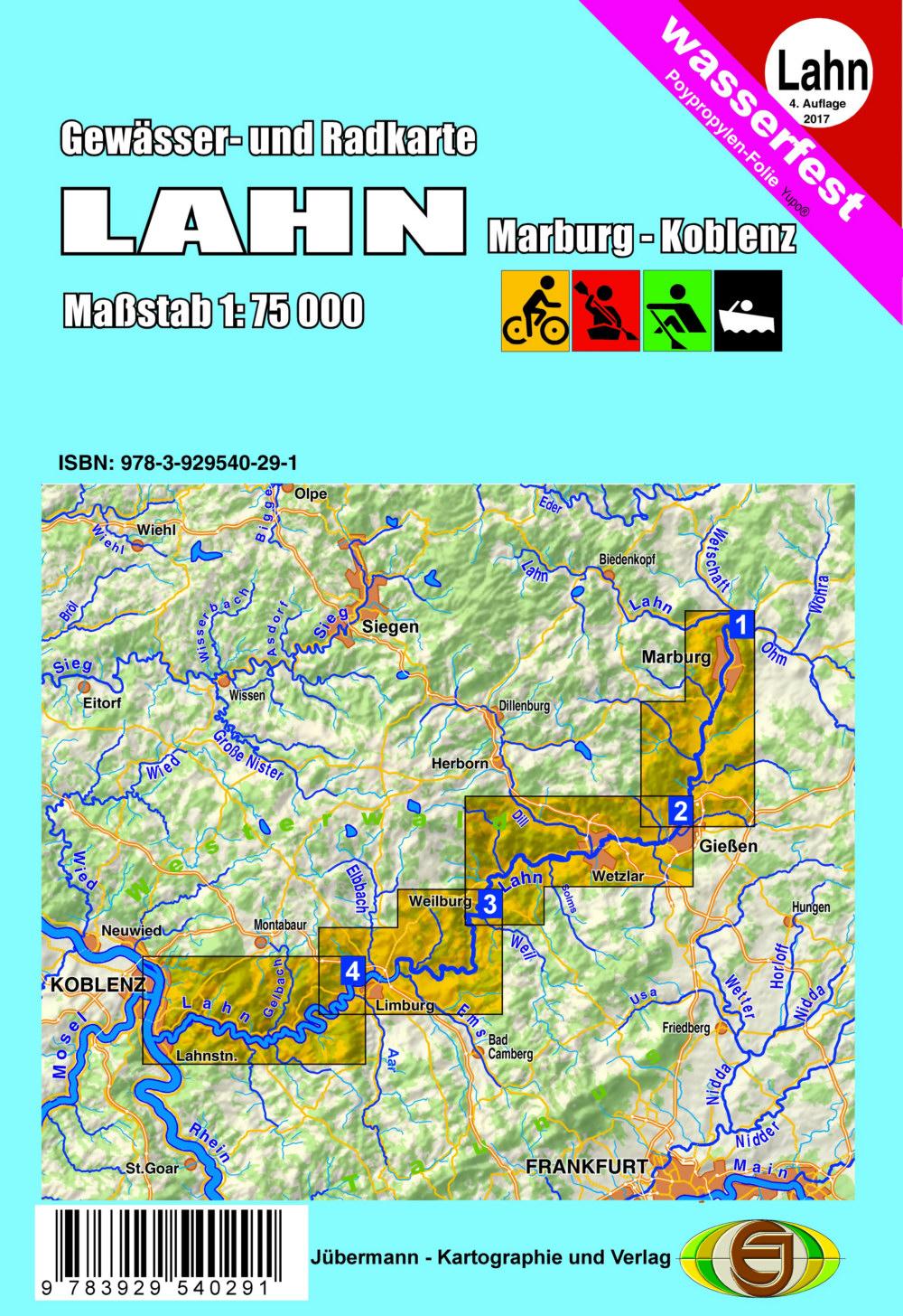 Vorderes Coverbild Gewässerkarte Lahn 1:75 000